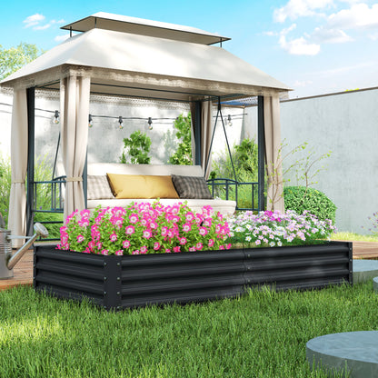 Galvanised Raised Garden Bed, Raised Planter, Dark Grey