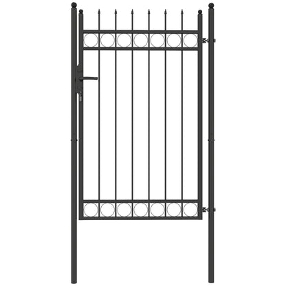 Galvanised Steel Garden Fence Gate Security Barrier with Lock, Keys