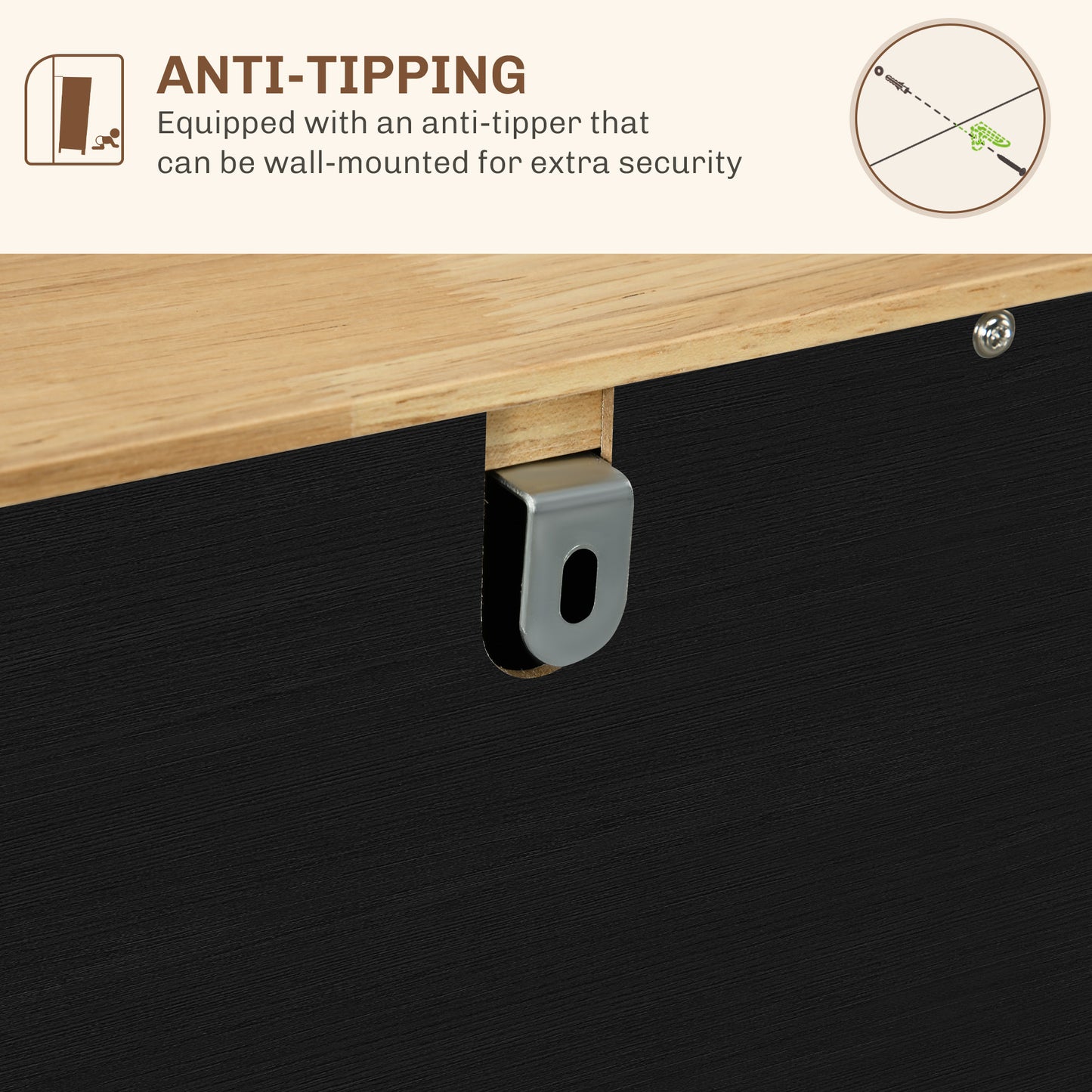 Sideboard Buffet Cabinet with Storage Cabinets and Drawers Black