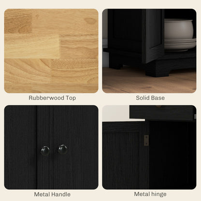 Sideboard Buffet Cabinet with Storage Cabinets and Drawers Black