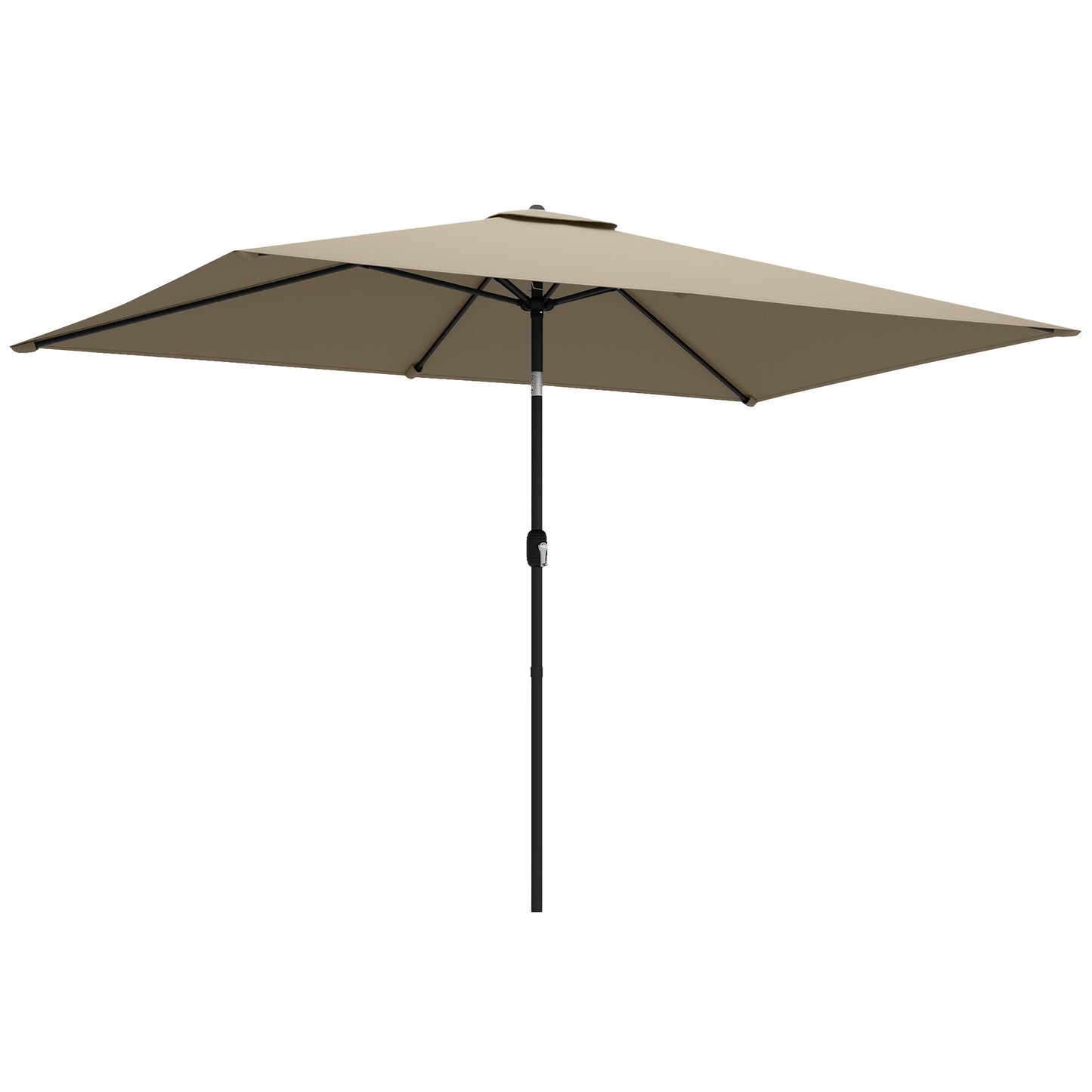 Garden Parasol, Outdoor Umbrella with Tilt Function, Khaki