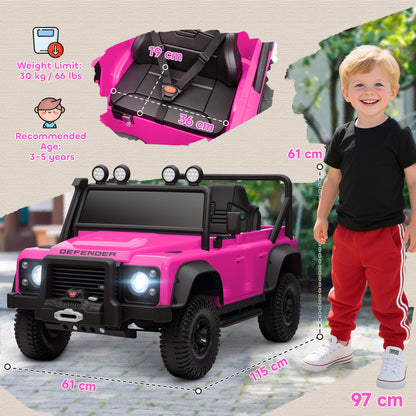 Kids Ride On Car, 12V Battery-Powered Electric Car with Remote Pink