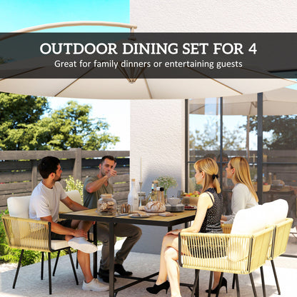 5 Piece Garden Furniture Set, Garden Dining Set with 4 Chairs