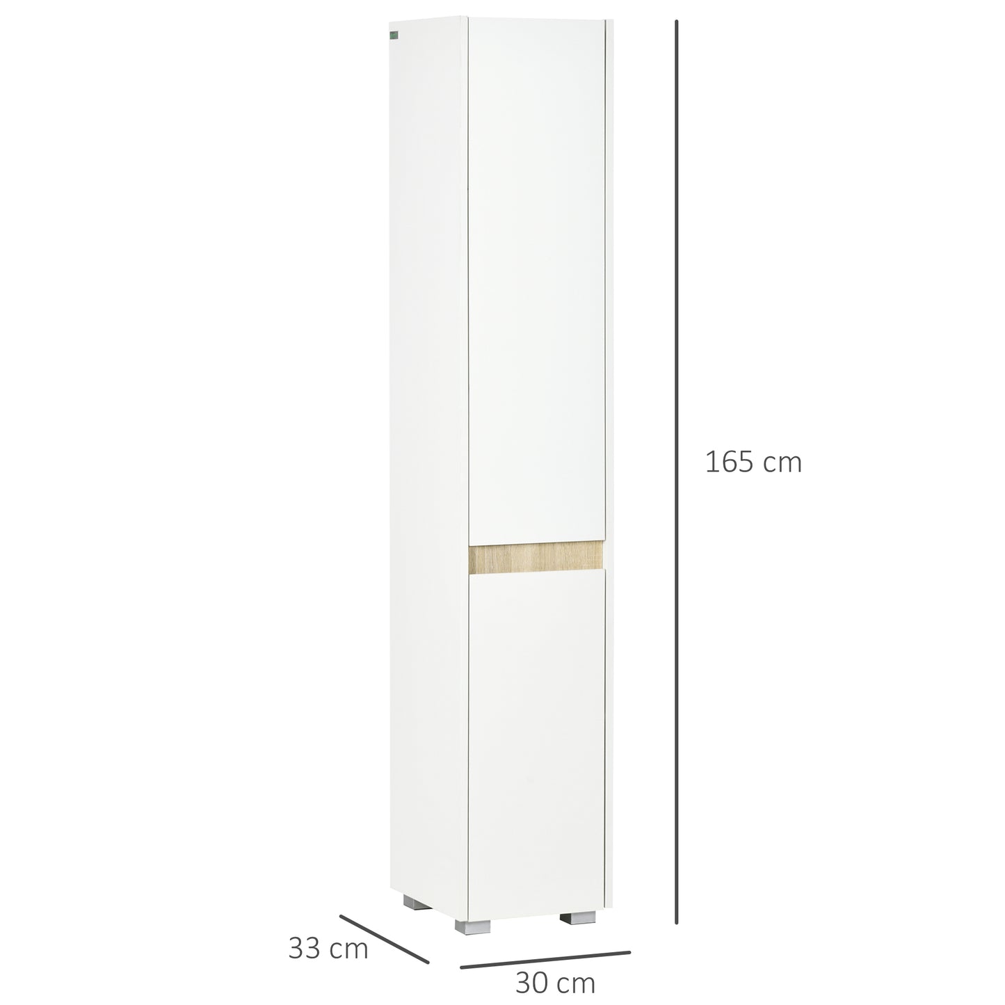 5-Tier Modern Tall Bathroom Cabinet with Adjustable Shelves White