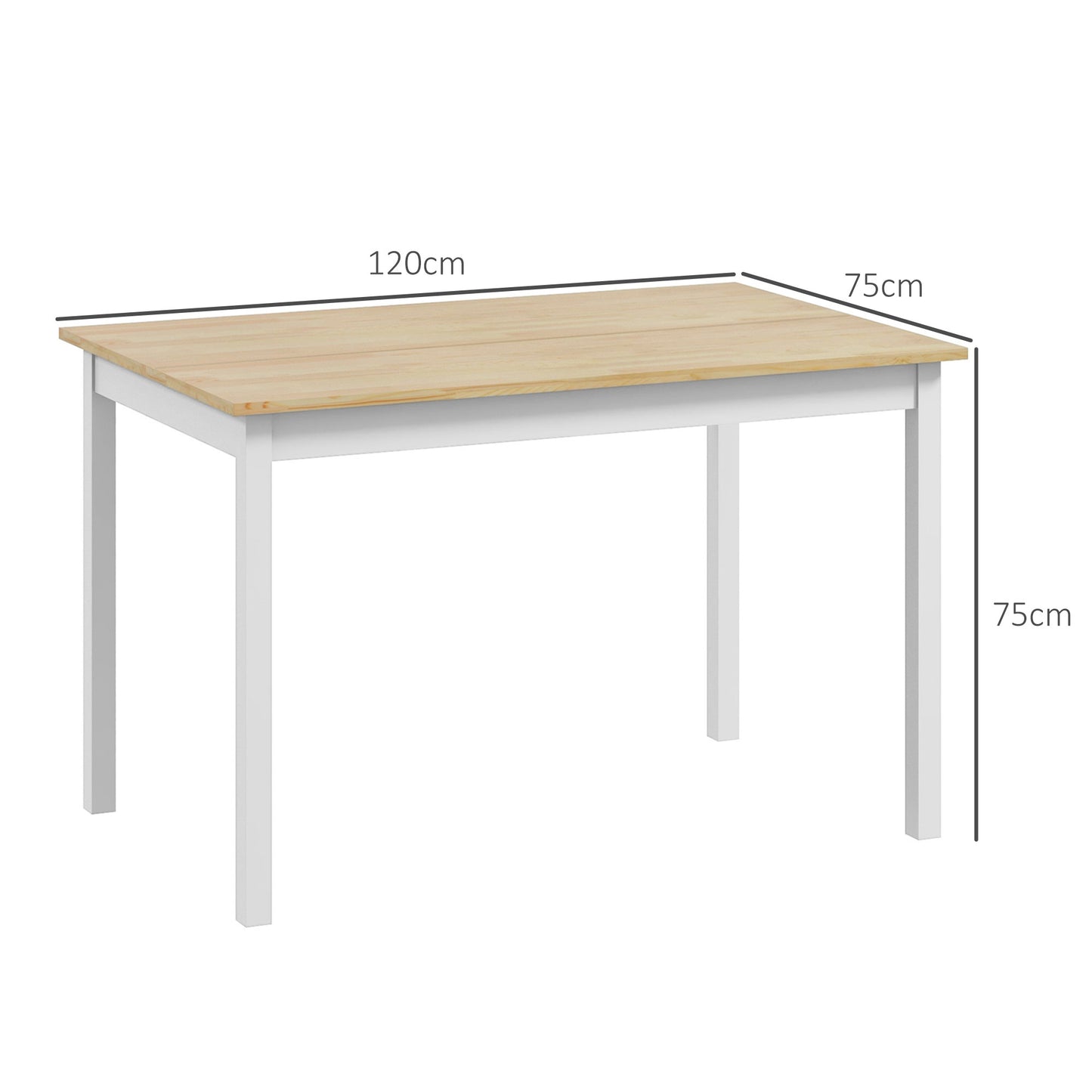 Dining Table Farmhouse Kitchen Table w/ Wood Frame for Dining Room
