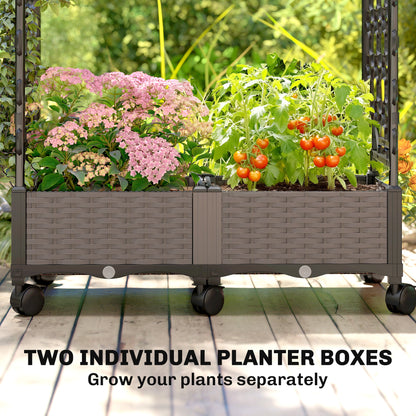 Raised Garden Bed with Arch Trellis, Plastic Raised Bed for Garden