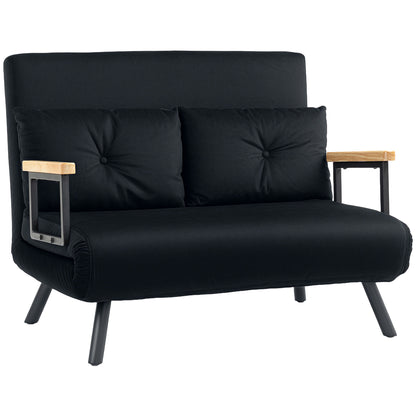 Click Clack 2 Seater Sofa Bed for Living Room, Guest Room, Black