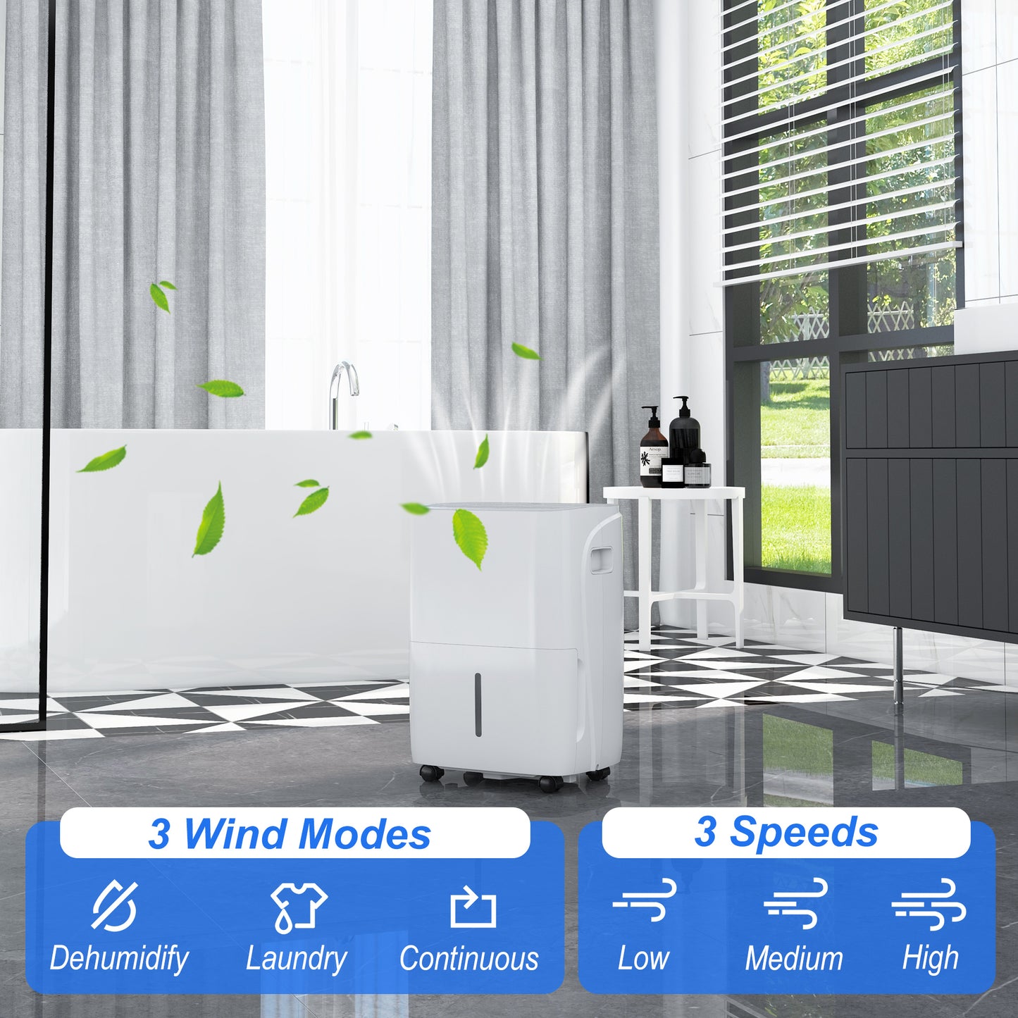 30L/Day Dehumidifier for Home, with Auto-Clean Filter, 24H Timer