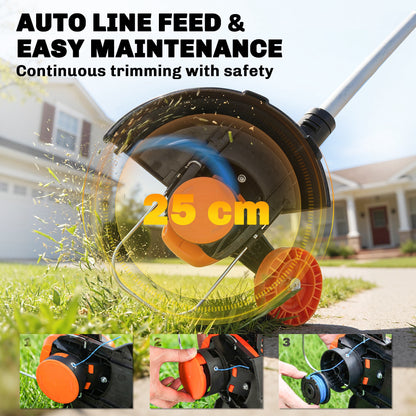 Cordless Strimmer with 2 x 4.0Ah Lithium Batteries & Charger