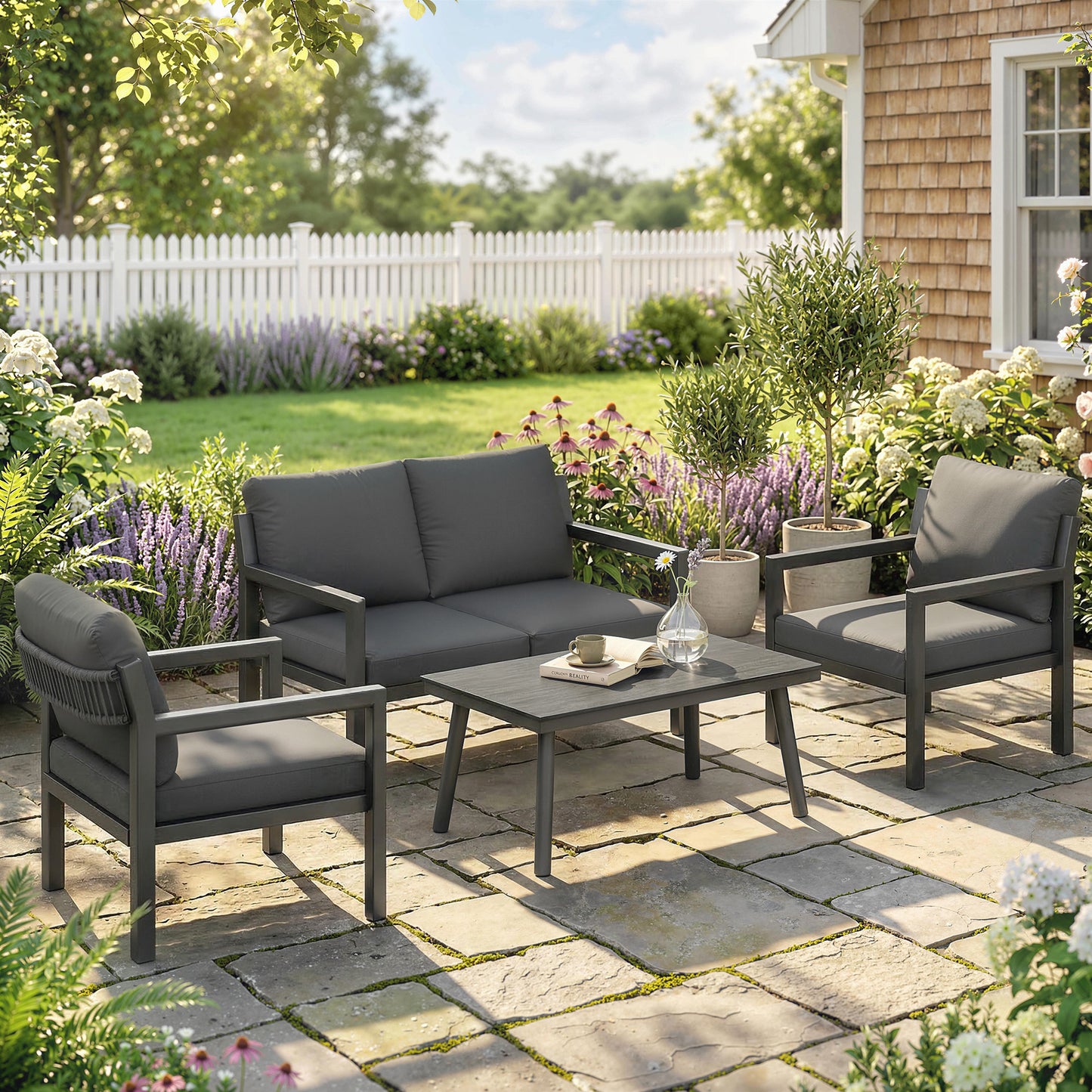 Rattan Garden Furniture Set, Outdoor Furniture Conversation Set
