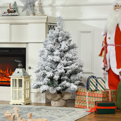 3ft Artificial Christmas Tree with LED Light, Concrete Base