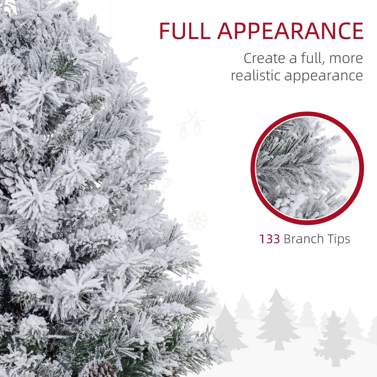 3ft Artificial Christmas Tree with LED Light, Concrete Base