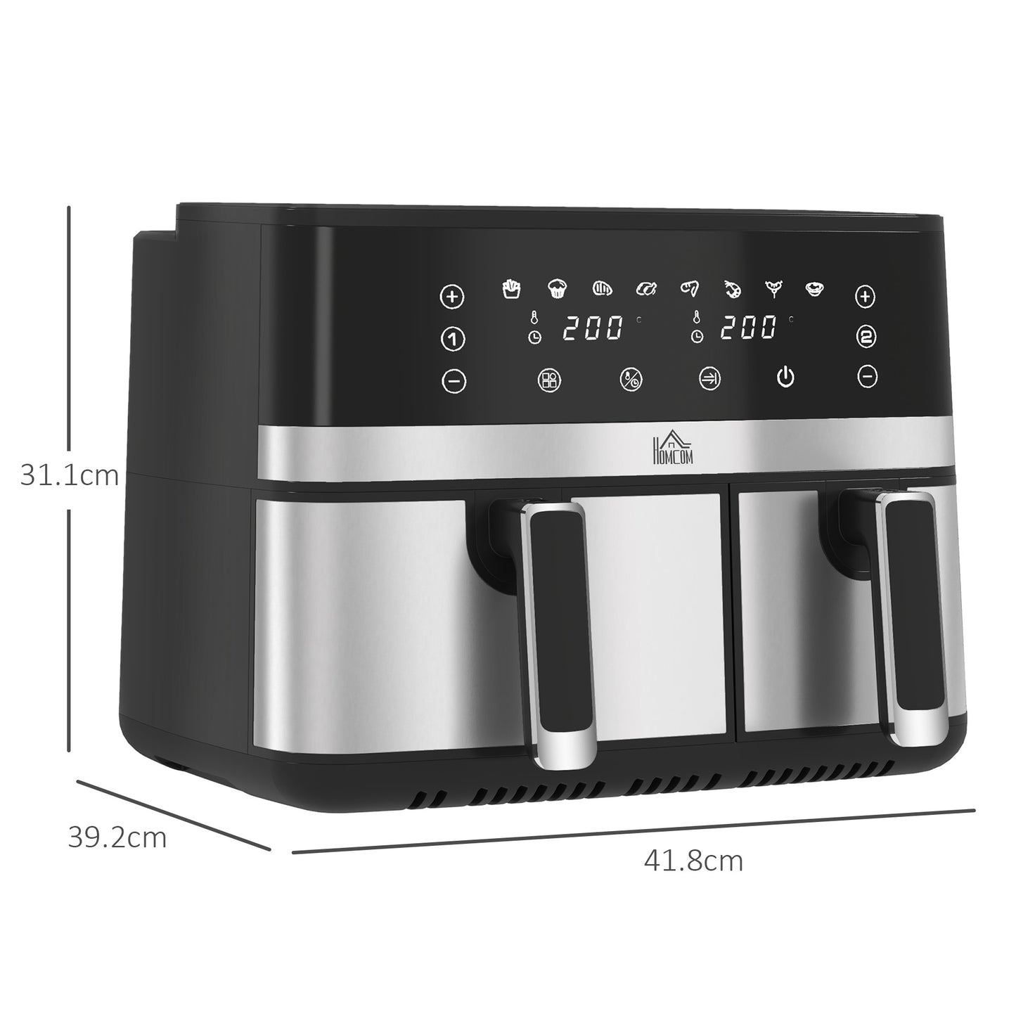 Dual Zone Air Fryer 8.5L Double Air Fryer with SYNCFinish 2700W