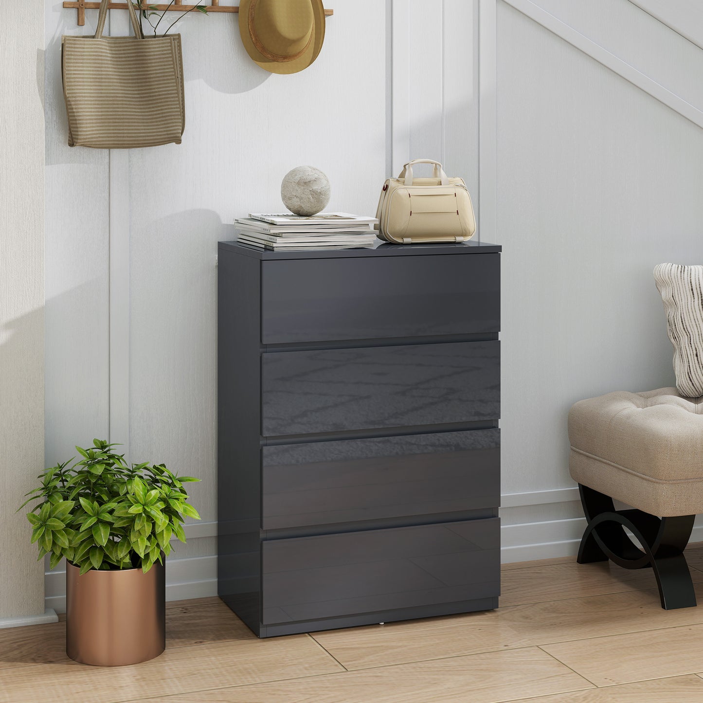 Garden Wooden Planter Flower Raised Bed, Dark Grey