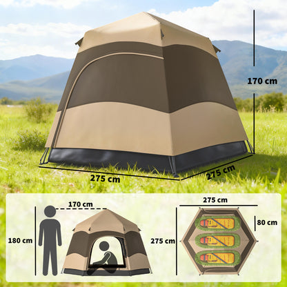 Double Layer Pop Up Tent with Rainfly, Portable Camping Shelter
