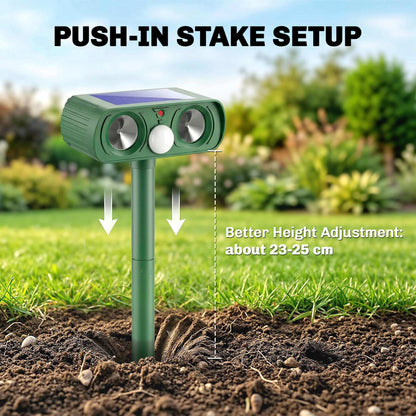 Cat Repellent for Gardens UK, Solar Ultrasonic Fox Cat Deterrent for Gardens UK, PIR Motion Sensor 110°, IPX4 Waterproof Animal Repeller Scarer for Squirrels, Dogs, Moles, Birds