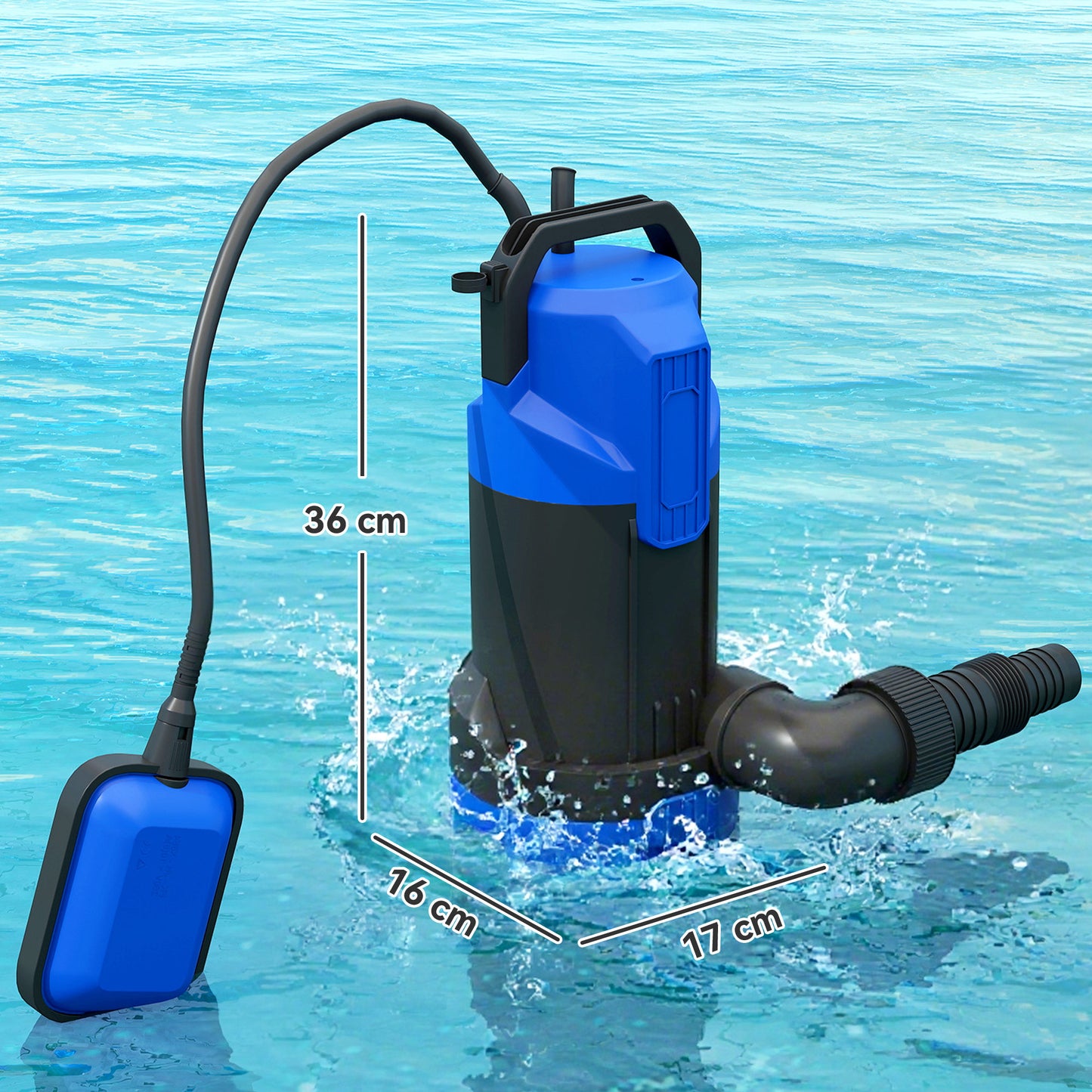 750W Water Pump with Float Switch, 20000L/H Electric Sump Pump