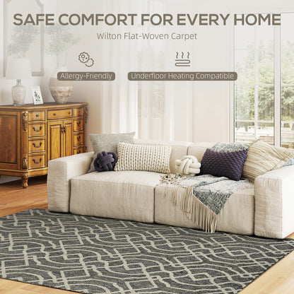 Easy-Cleaning Machine Washable Rug for Patio, Garden, Grey