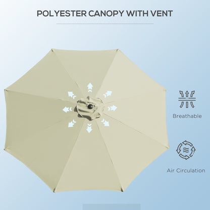 3(m) Patio Umbrella Outdoor Sunshade Canopy w/ Tilt & Crank Beige