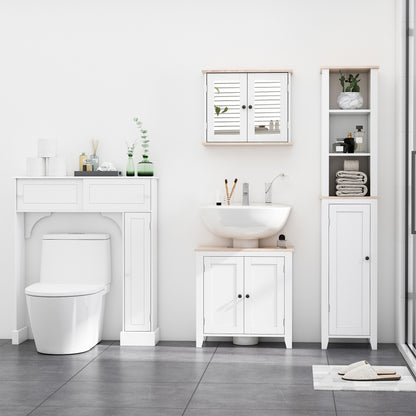 Bathroom Mirror Cabinet Wall Mounted Storage Cupboard W/ Double Door