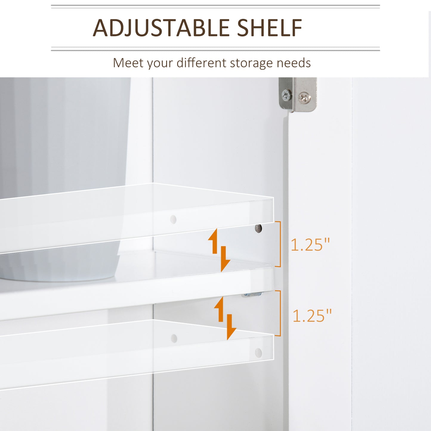 Bathroom Mirror Cabinet Wall Mounted Storage Cupboard W/ Double Door