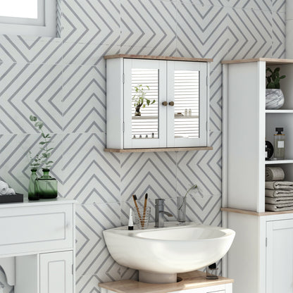 Bathroom Mirror Cabinet Wall Mounted Storage Cupboard W/ Double Door