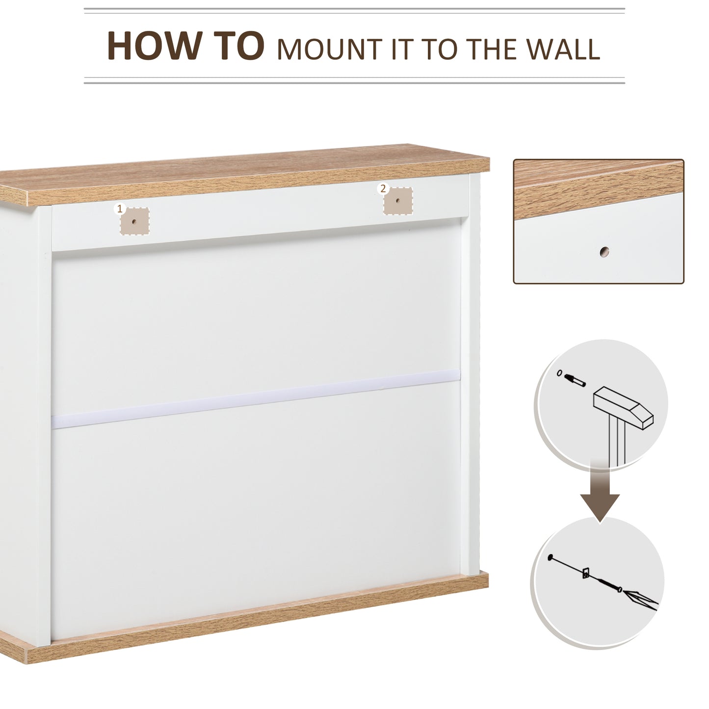 Bathroom Mirror Cabinet Wall Mounted Storage Cupboard W/ Double Door