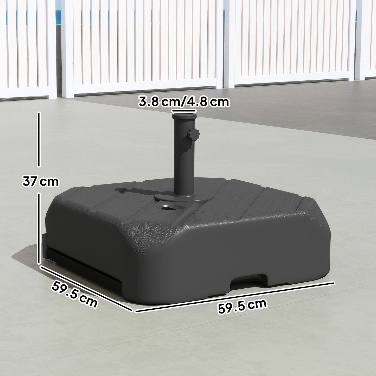 Garden Parasol Base with Wheels, Parasol Stand for 38/48 mm Pole