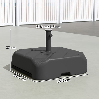 Garden Parasol Base with Wheels, Parasol Stand for 38/48 mm Pole