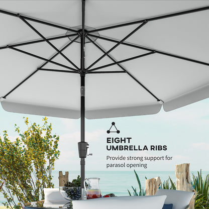 3 m Garden Parasol with Tilt & Crank, UPF30+ Outdoor Table Umbrella