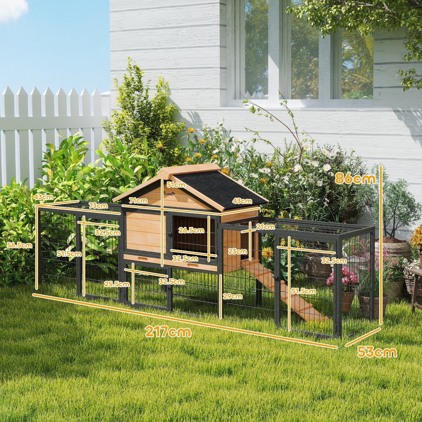 Wooden Dog Kennel, Dog House with Removable Floor, Charcoal Grey