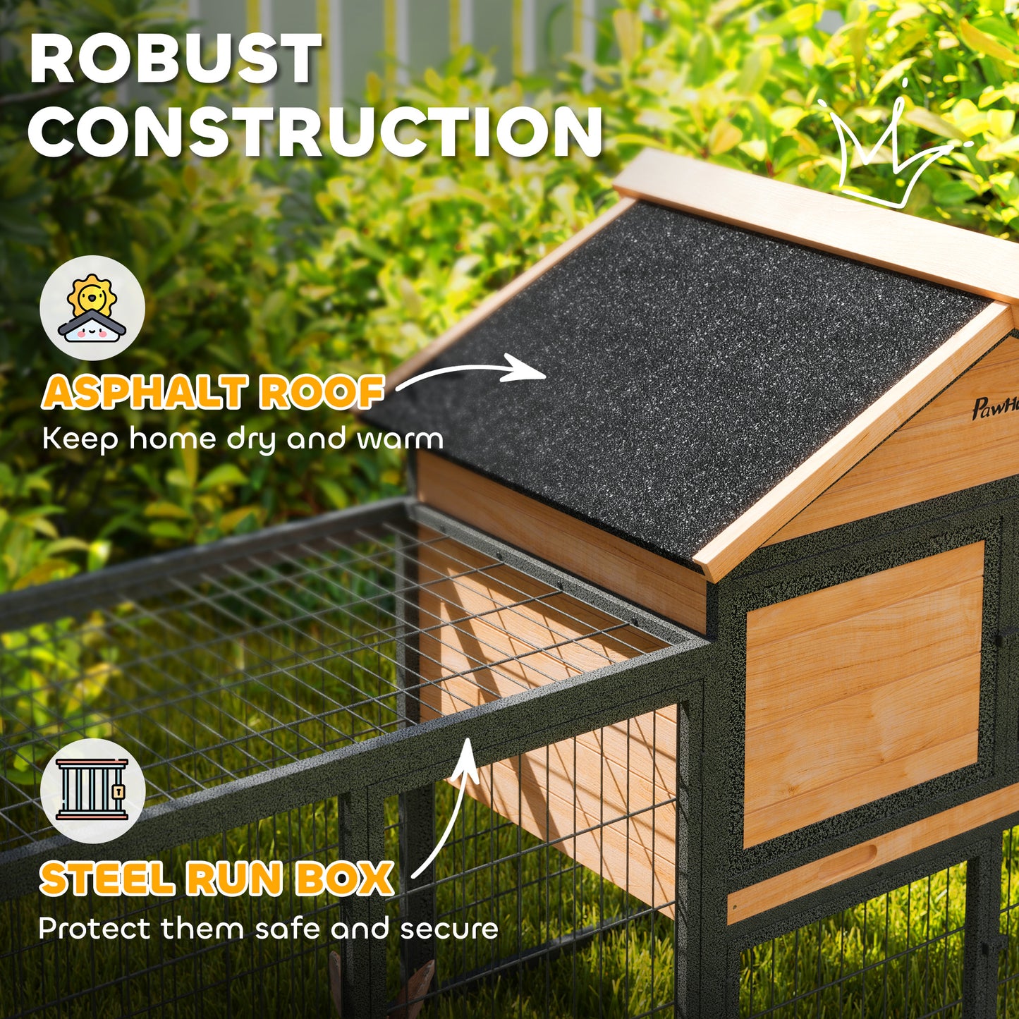 Wooden Dog Kennel, Dog House with Removable Floor, Charcoal Grey