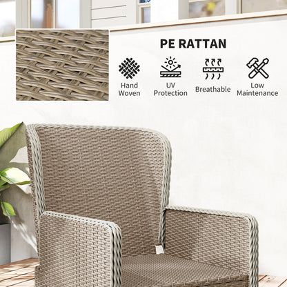 Rattan Garden Furniture Set with Footstools Armchairs Light Grey