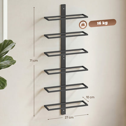 Wall Mount Wine Rack for 6 Wine Bottles, Black