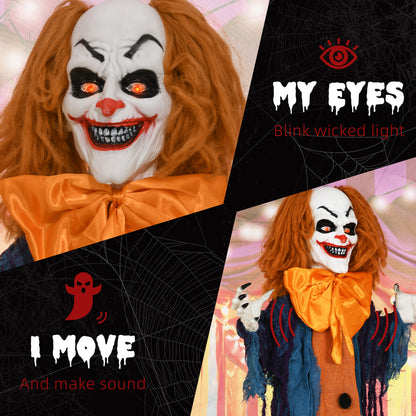 Circus Clown Halloween Decoration, Outdoor Animated Prop for Party
