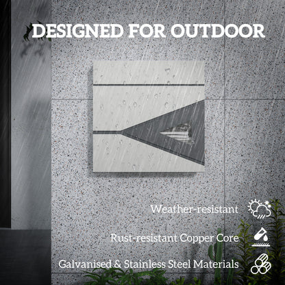 Modern Wall Mounted Post Box, Weatherproof Letterbox with Lock