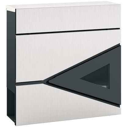 Modern Wall Mounted Post Box, Weatherproof Letterbox with Lock