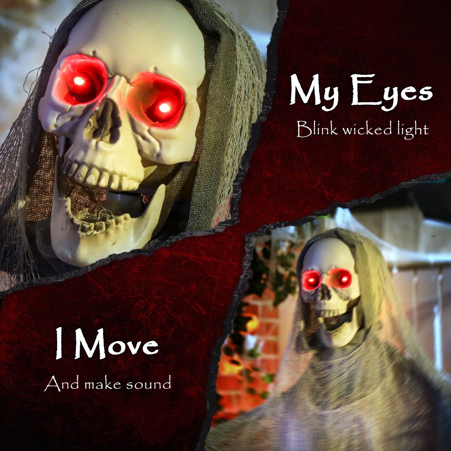 183 cm Life Size Scary Halloween Decorations, Battery Operated