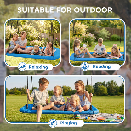 Nest Swing with Adjustable Ropes for Kids, Blue