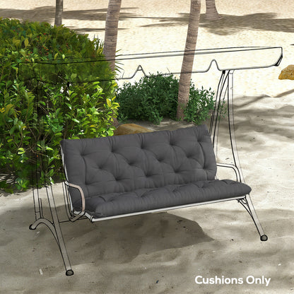 Garden Bench Cushion, Seat Pad with Ties, Black