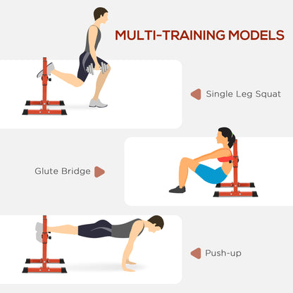 Bulgarian Split Squat Stand, 12-Level Leg Training Machine, Red