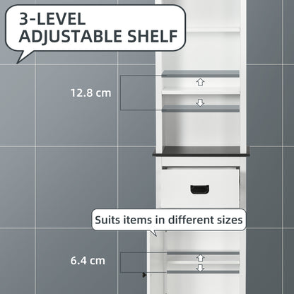 Freestanding Tallboy Storage Unit W/ Drawer Single Door Cabinet White