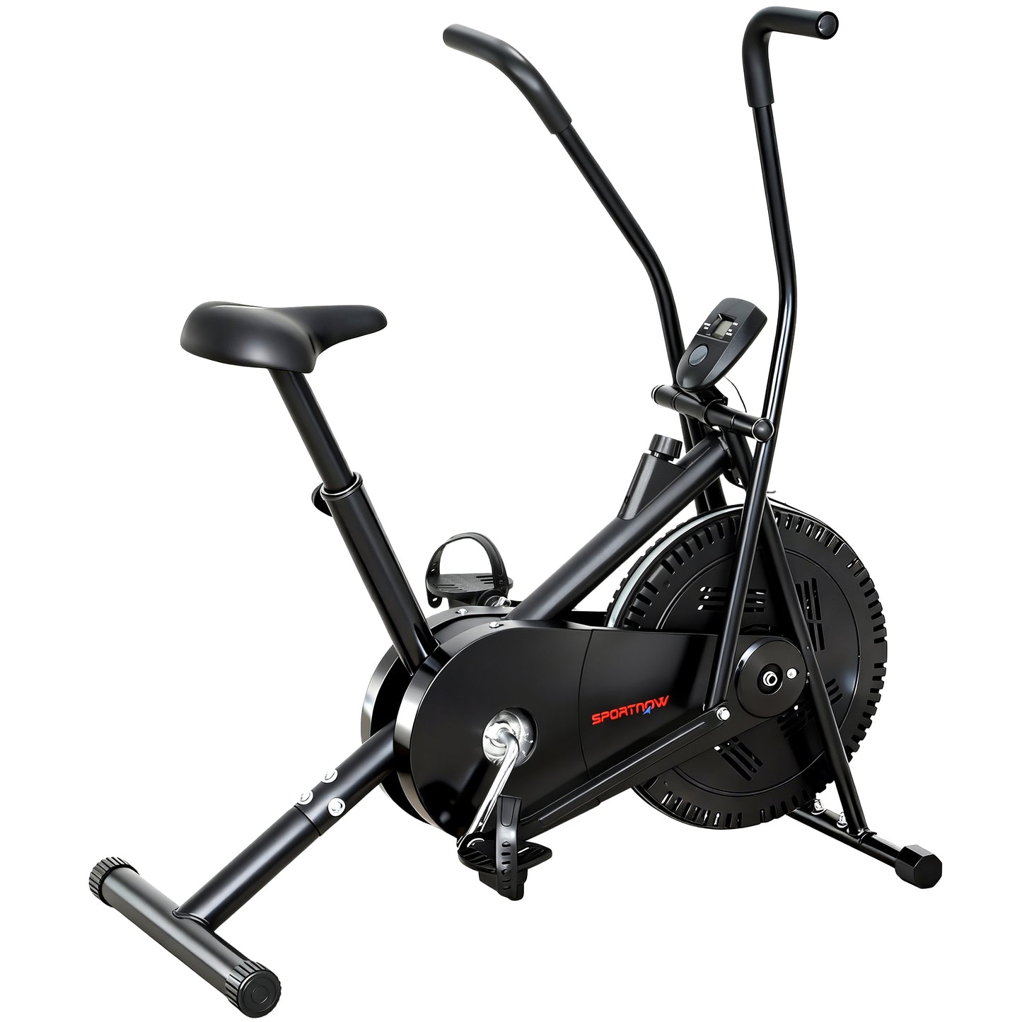 Exercise Bike with Adjustable Seat, LCD Display, Smooth Belt Drive