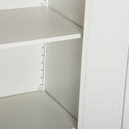 Cool Rolled Steel Tall Office Lockable Filing Cabinet 2 Doors 4 Internal Adjustable Shelves Bookcase Cabinet Storage Unit