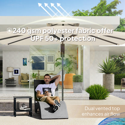 3.7 x 2.7 m Cantilever Parasol w/ 360° Rotation, Black