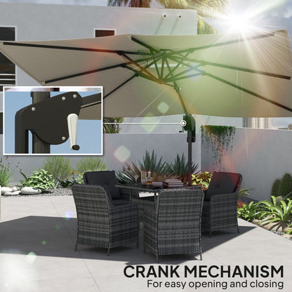 3.7 x 2.7 m Cantilever Parasol w/ 360° Rotation, Black