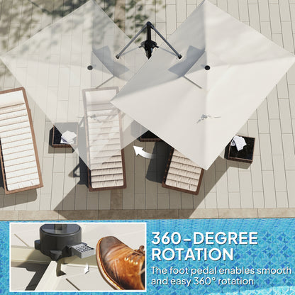 3.7 x 2.7 m Cantilever Parasol w/ 360° Rotation, Black