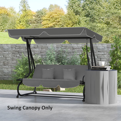 Waterproof Garden Swing Canopy Replacement 3 Seater, Dark Grey