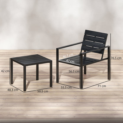 3 Pieces Garden Bistro Set for 2, Outdoor Bistro Table and Chairs