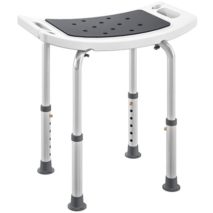 Adjust Aluminium Bath Stool Shower Non-Slip w/ Shower Hole, Grey